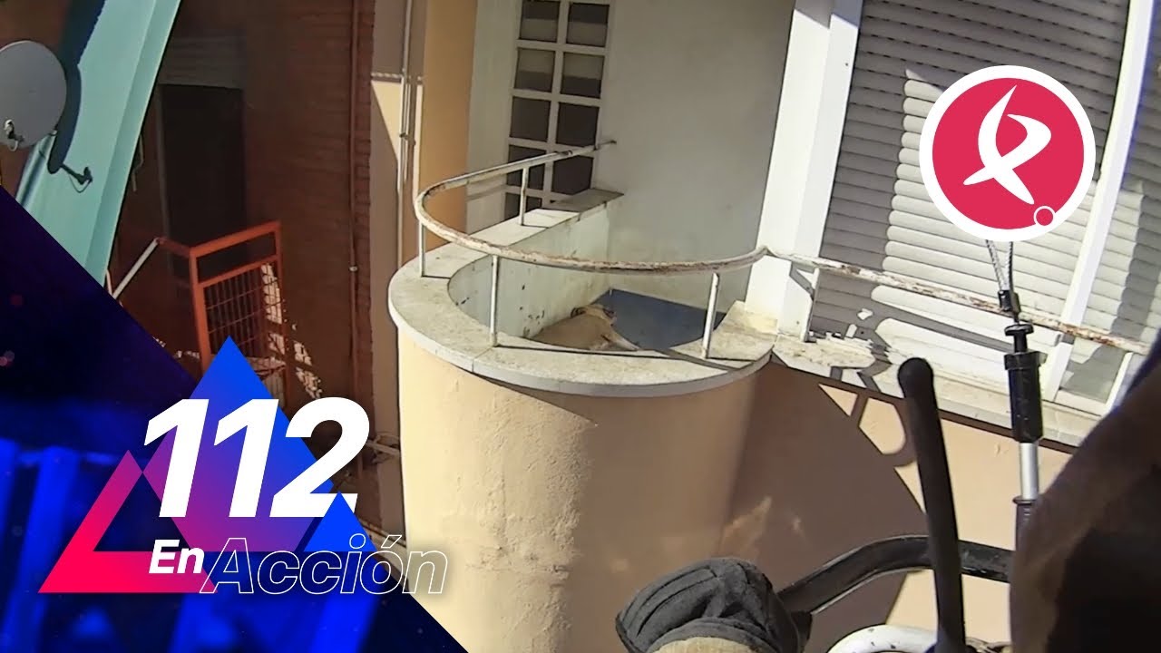 Los bomberos rescatan a una perra encerrada en un balcón | #112enAcción