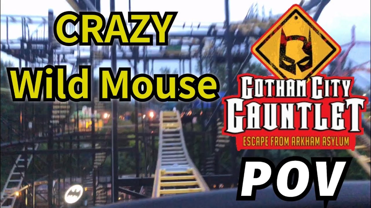 Gotham City Gauntlet POV - CRAZY Wild Mouse at Six Flags New England, LROTN
