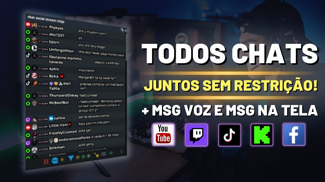 Social Stream Ninja - Unifica TODOS chats sem EXCEÇÃO e SEM DELAY + Comentário na Tela da LIVE