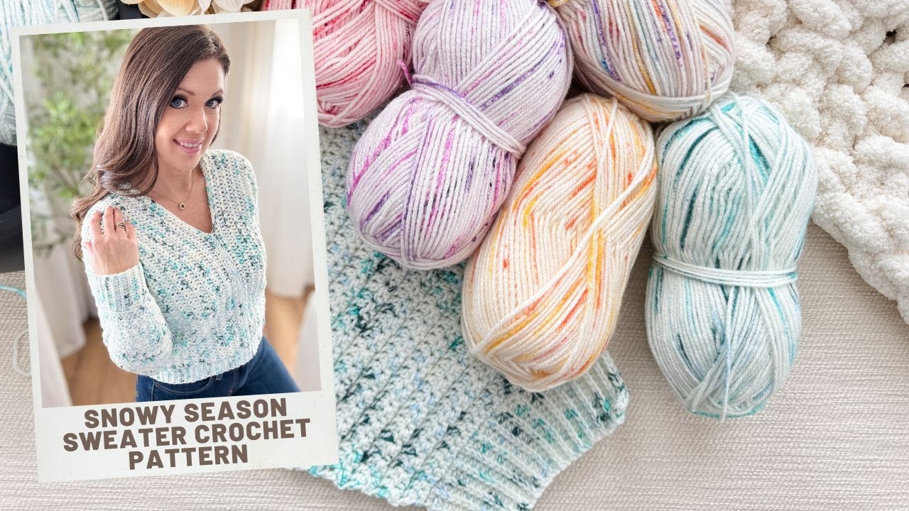 Snowy Season Crochet Sweater - 2 Piece Construction worked from the Cuff to Centre