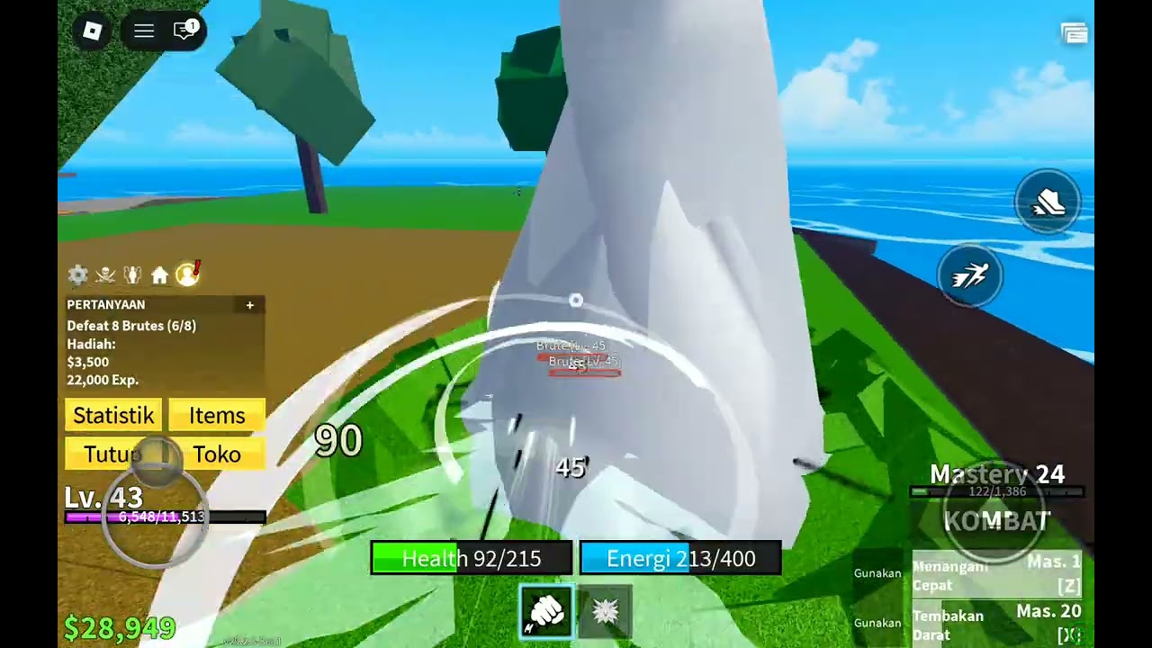Playing blox fruit