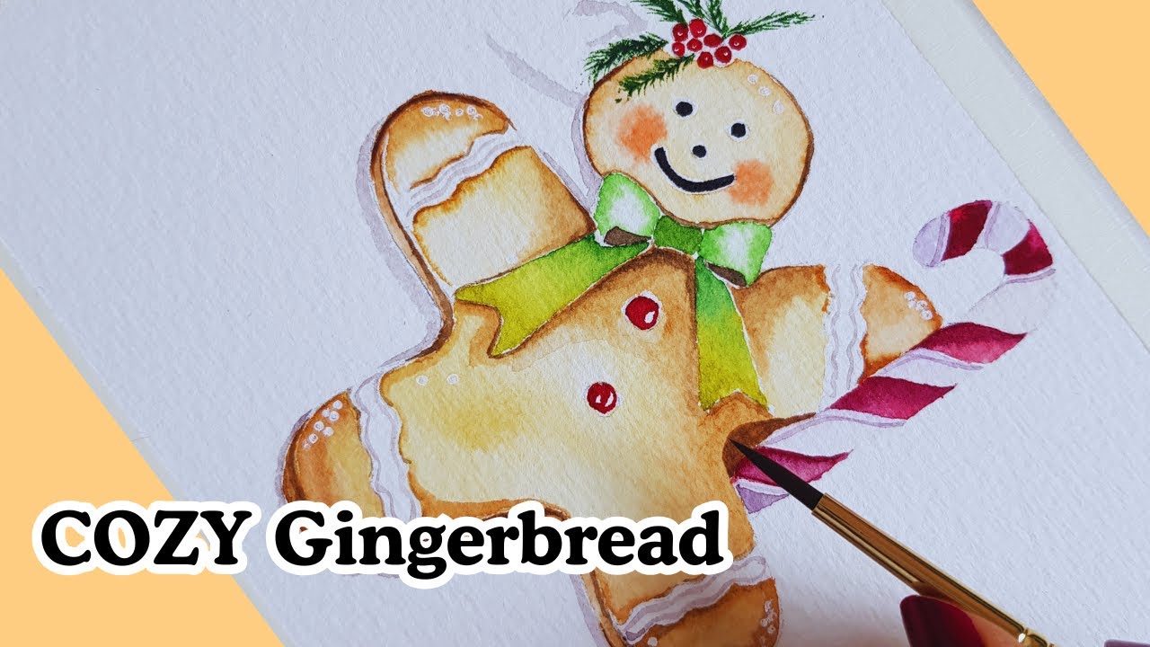 Christmas Watercolor Gingerbread | Cozy & Relaxing Timelapse