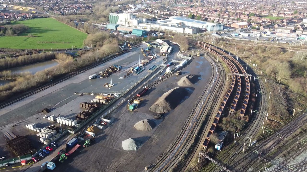 Drone footage of Crewe Sidings