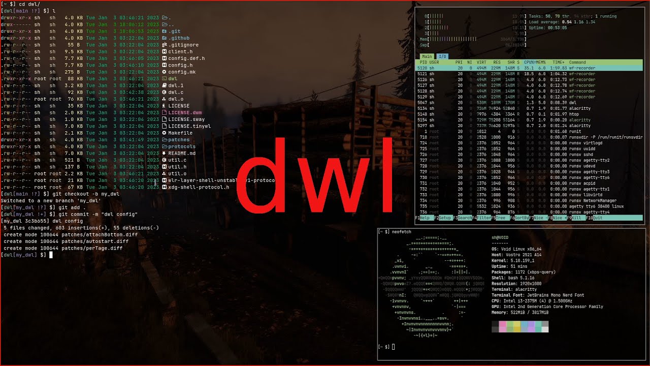 DWL: Wayland on Void Linux - Unlocking Next-Level Performance.#wayland #lvoidinux #linux #opensource