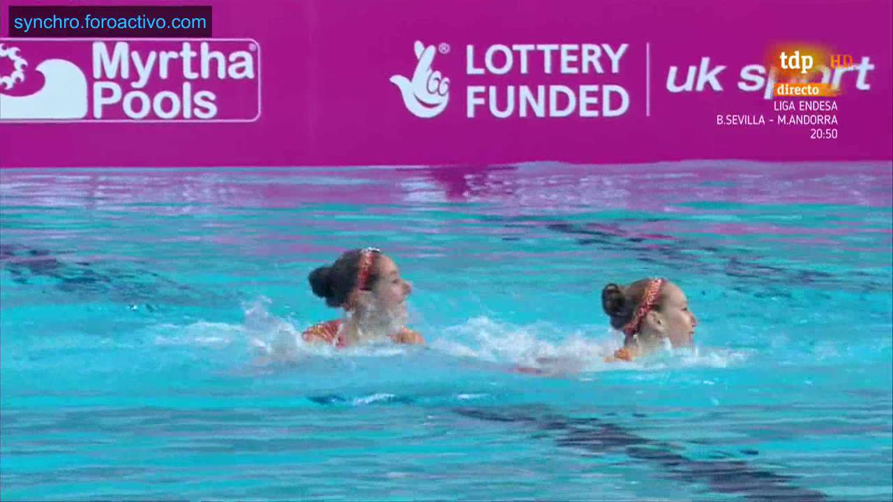 Laura Auge/Margaux Chretien (FRA) Duet Free Final London European Aquatics Championships 2016