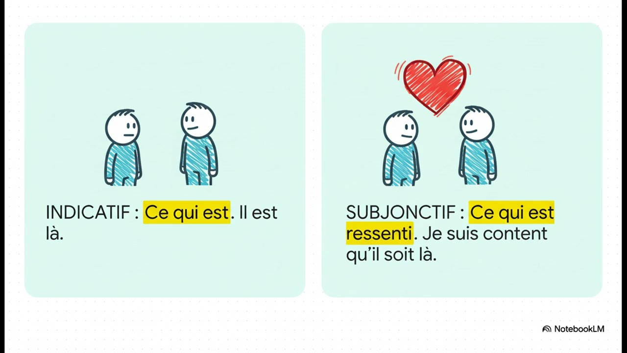 🇫🇷 Le Subjonctif : Miroir du Monde Intérieur. Le subjonctif   Réalité vs Émotion