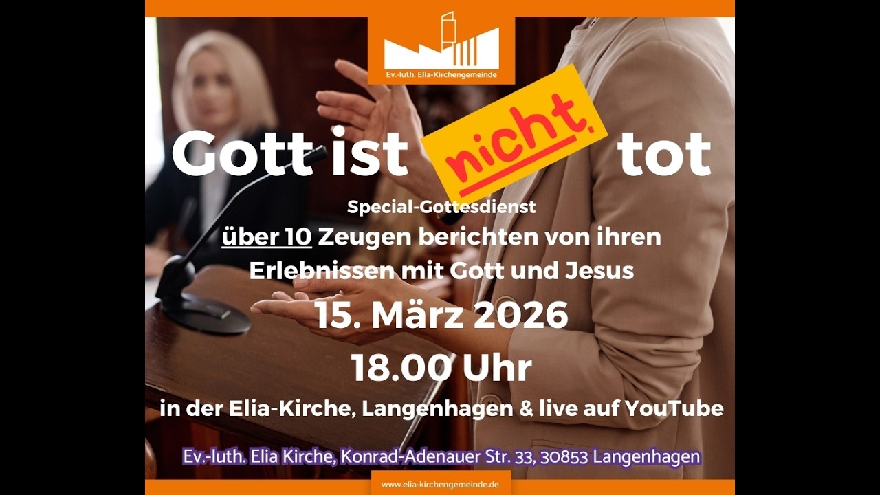 Gottesdienst vom 15.03.2026 Thema: Gott ist NICHT tot