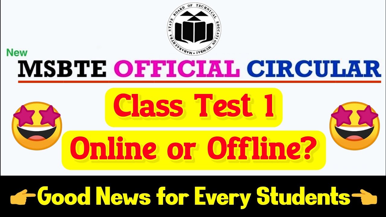 😱 MSBTE New Circular | Class Test 1 & 2 Online or Offline? MSBTE Latest Updates