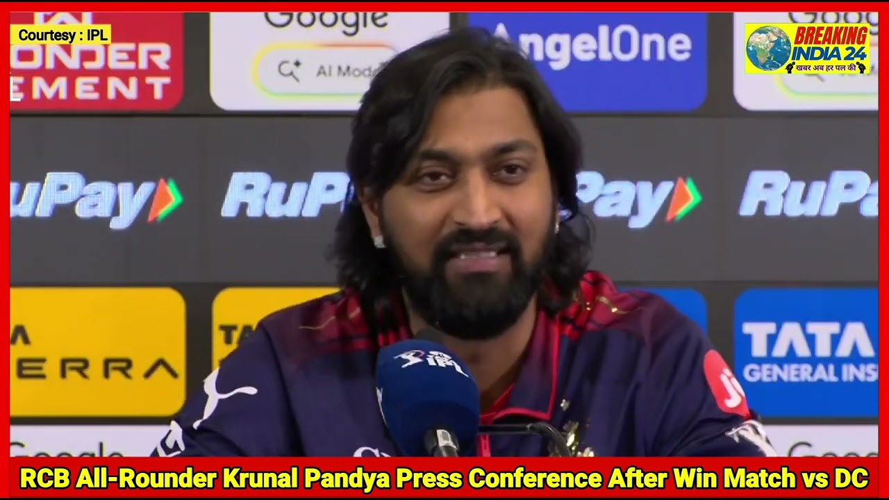 RCB All-Rounder Krunal Pandya Press Conference After Win Match vs DC