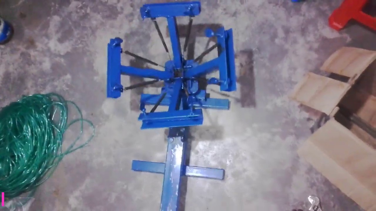 সস্তায় স্ক্রিন প্রিন্টিং ম্যাশিন-steel body 4 color screen printing machine-Make Dress Bangla