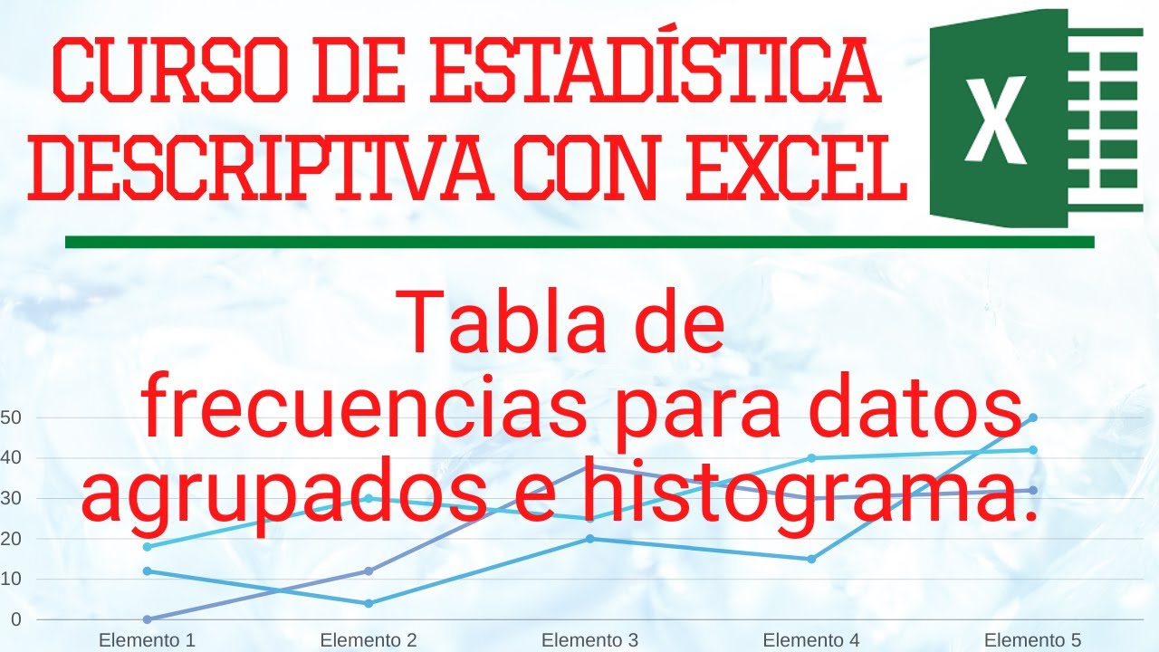 Tabla de frecuencias para datos agrupadas e histograma en EXCEL.