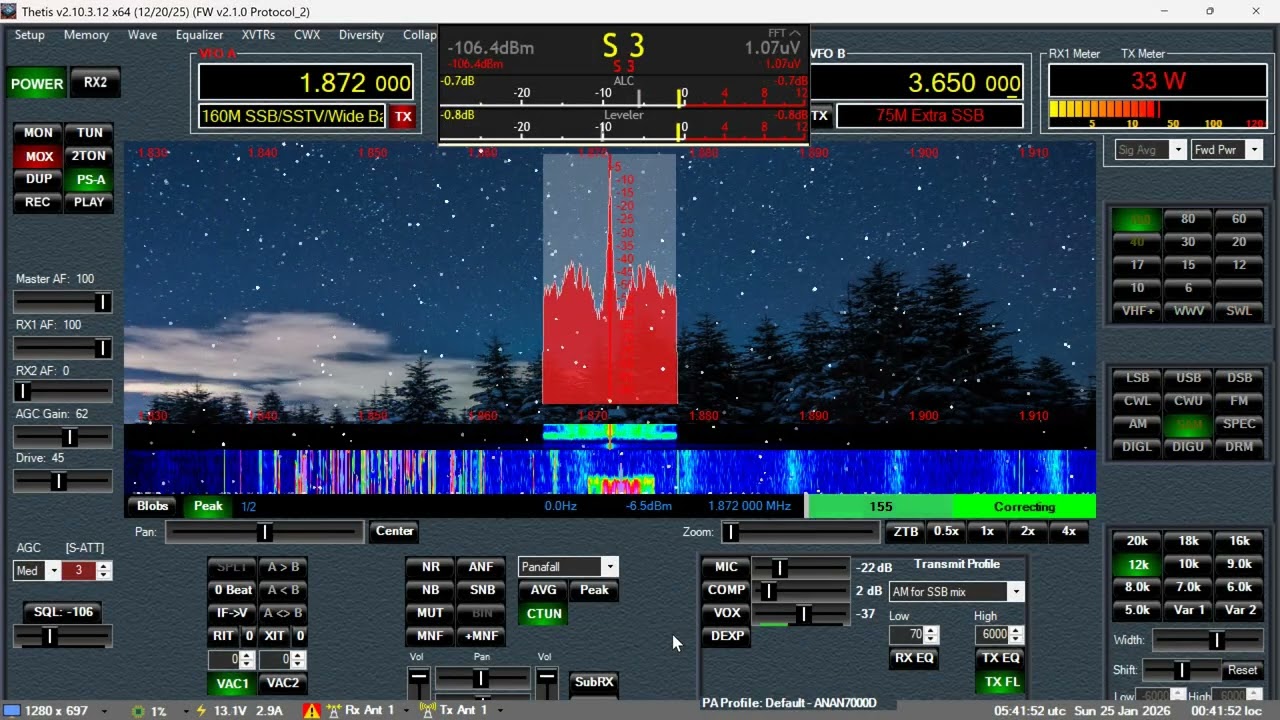 160m AM. Clips of KB3WBX and AC3KP at 6kc
