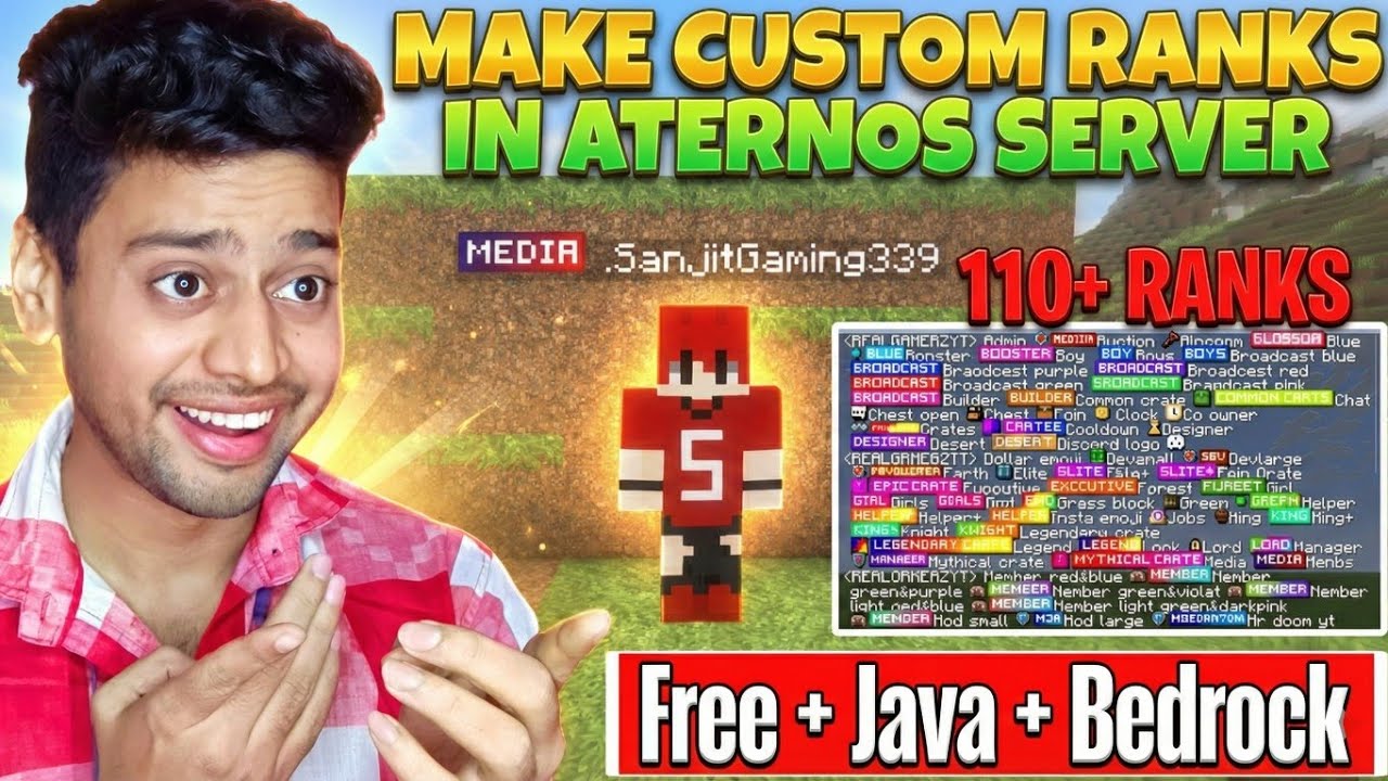 How To Make Custom Ranks in Aternos Server 😱 | Free Java + Bedrock | RGRanks Tutorial