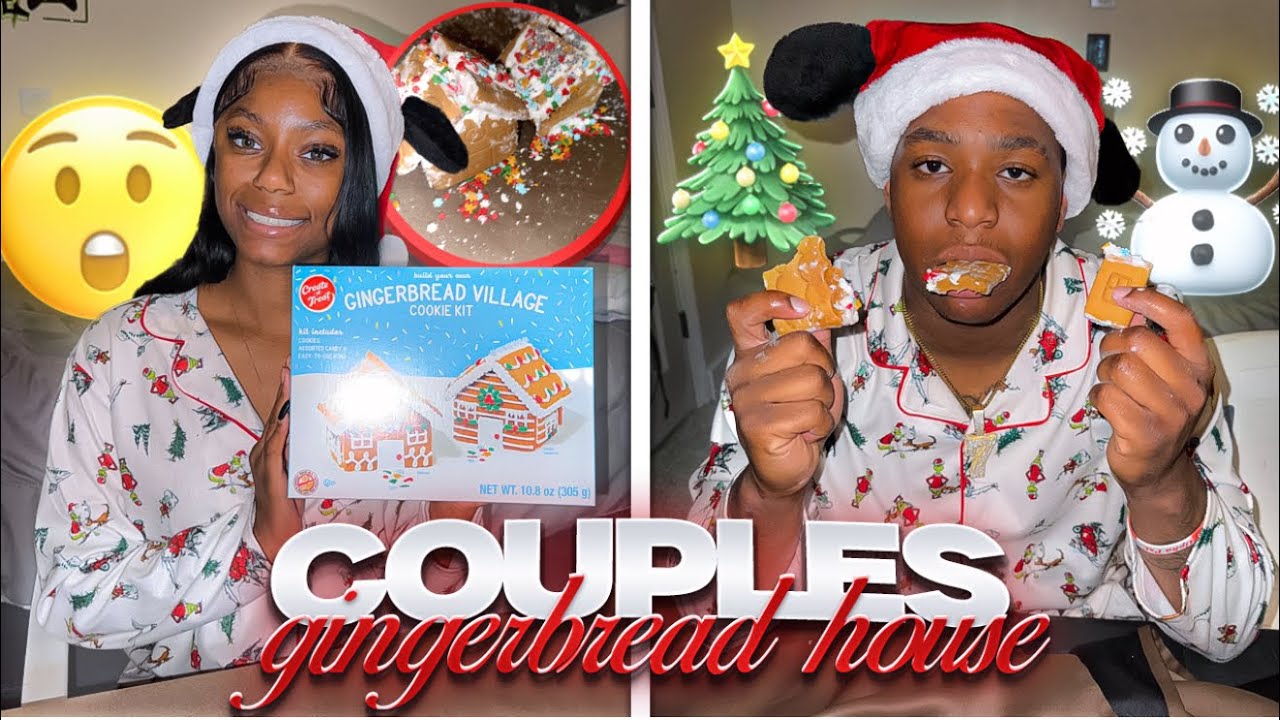 COUPLES GINGERBREAD HOUSE CHALLENGE !!! 