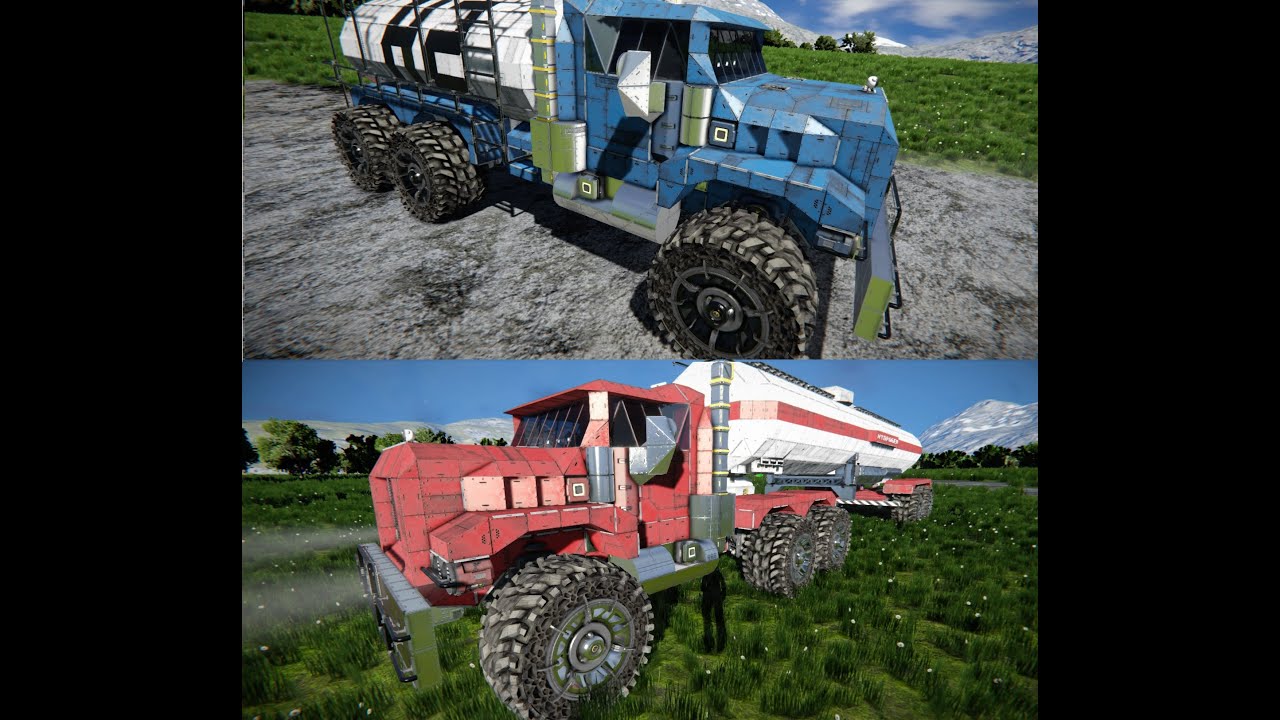 Space Engineers: Big Rigs/Simi Trucks & Trailer Preview 1 H2 Tanker Trucks
