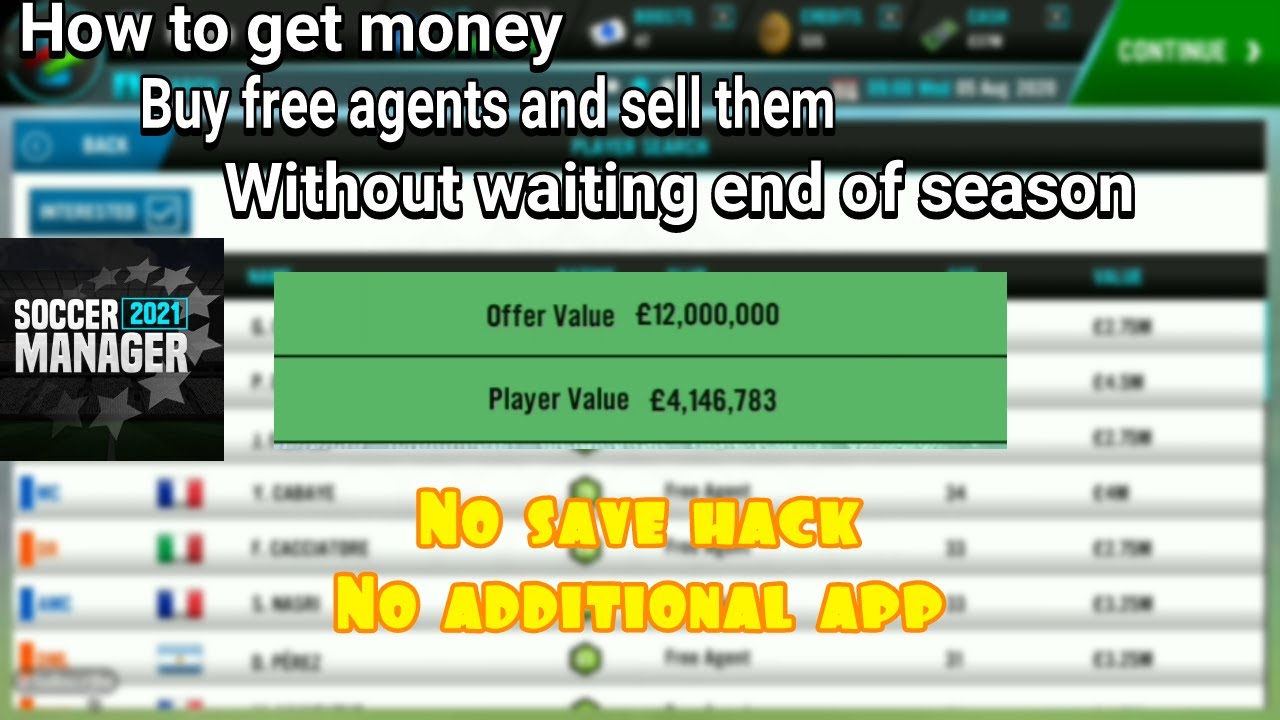How to get money without save hack or additional app | Soccer Manager 2021