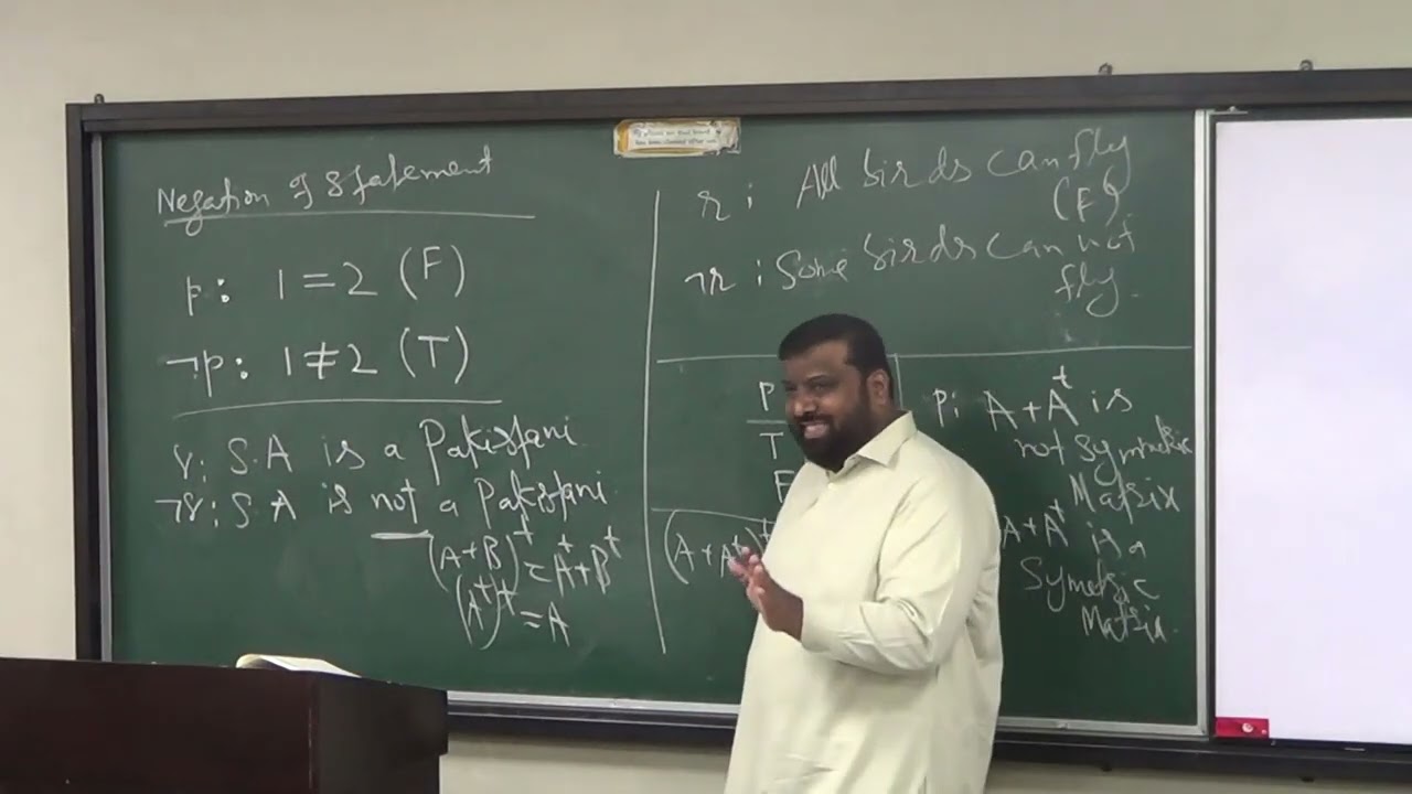 Lecture 1 part 2 Negation of statement and examples and Statements