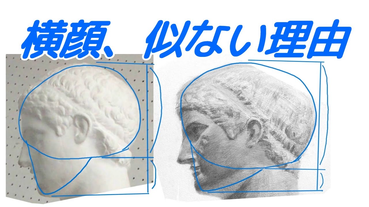 【 石膏デッサン 】高校生のデッサンをマジ講評『横顔を似せるコツ』