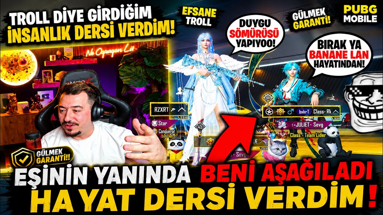 EŞİNİN YANINDA BENİ AŞAĞILAYAN ADAMA HAYAT DERSİ VERDİM - PUBG MOBİLE TROLL