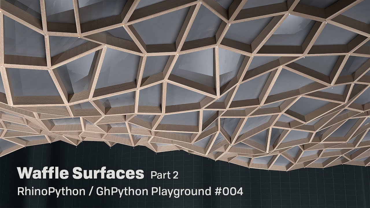 RhinoPython / GhPython Playground #004: Waffle Surfaces Part 2