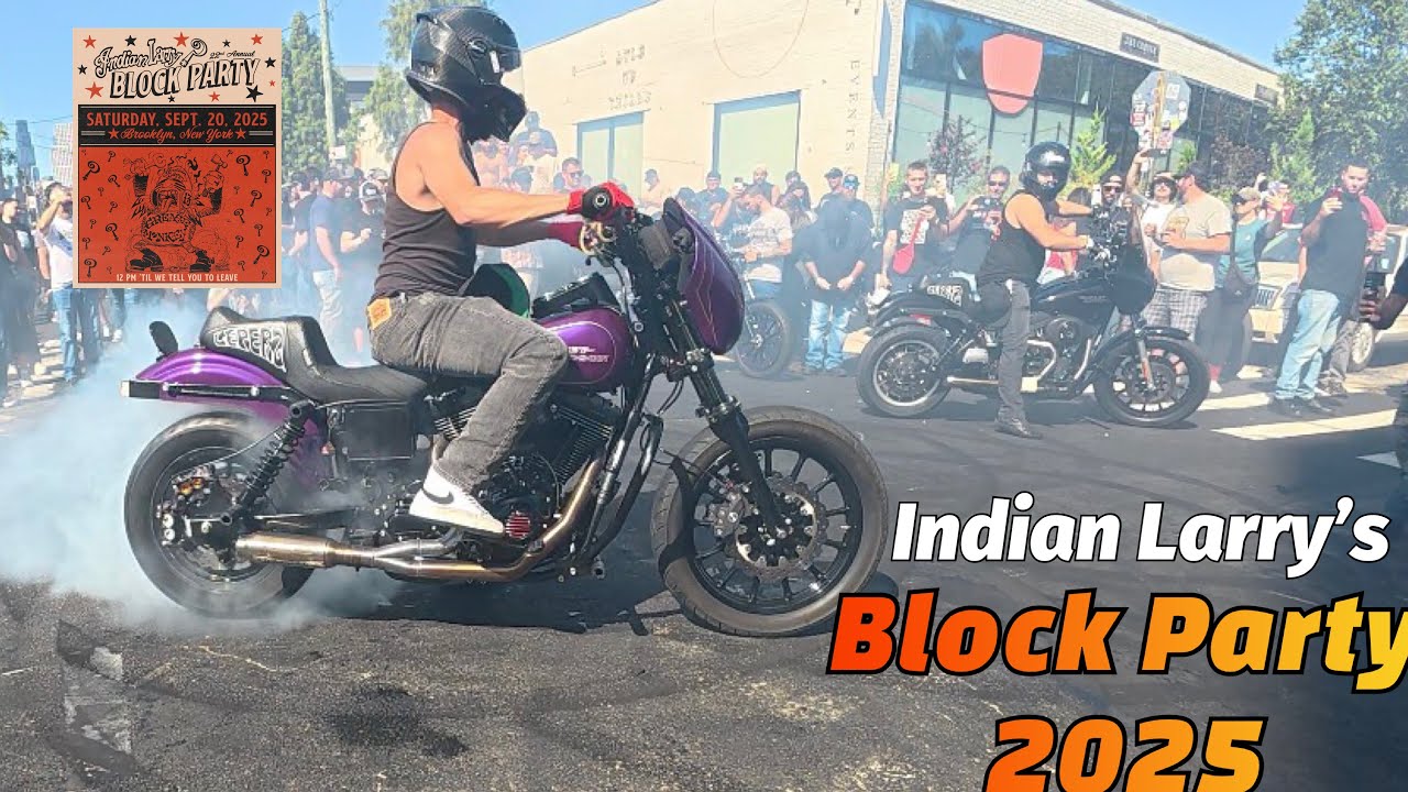 🔥 2025 Indian Larry Block Party | Bikes, Brotherhood & NYC Vibes #indianlarry #subscribe 