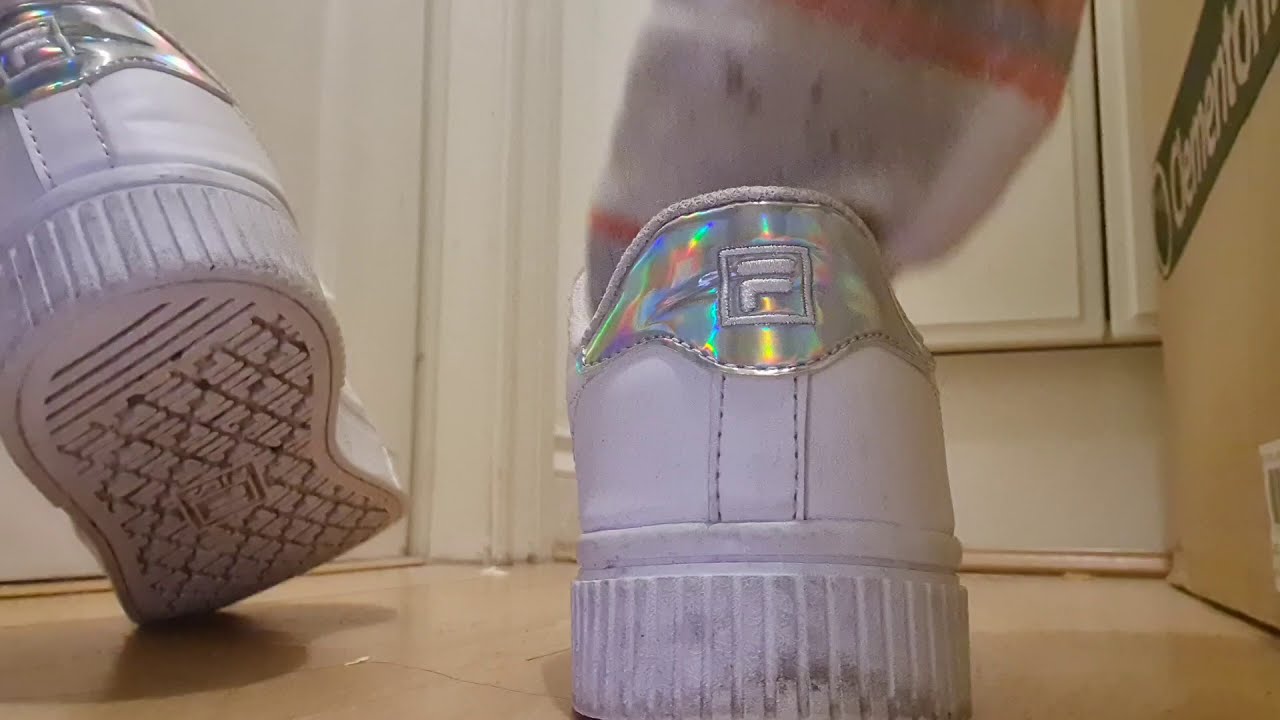 Dirty trainers, stained sport socks after workout.
