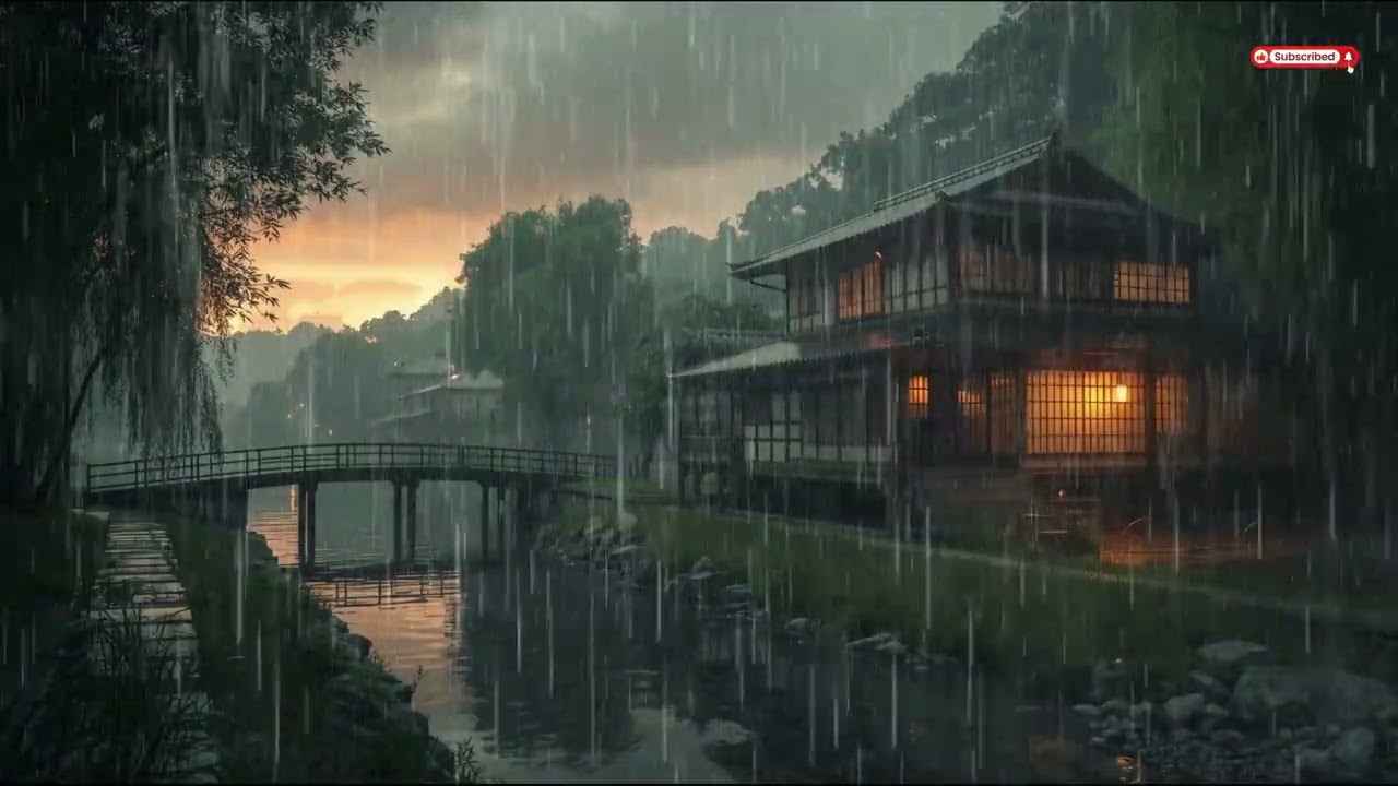 sleep better with the sound of rain and thunder in the night atmosphere