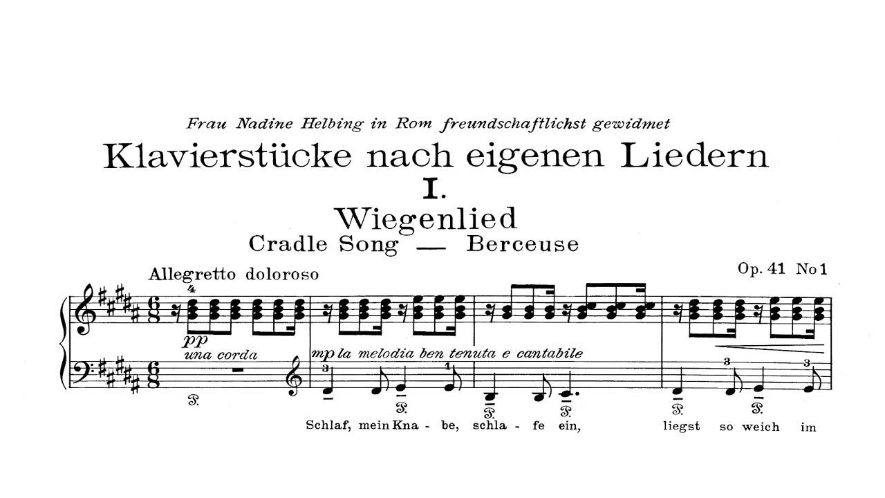 Edvard Grieg: Wiegenlied (Berceuse) Op.41, No.1 (audio + sheet music) [Thurzó]