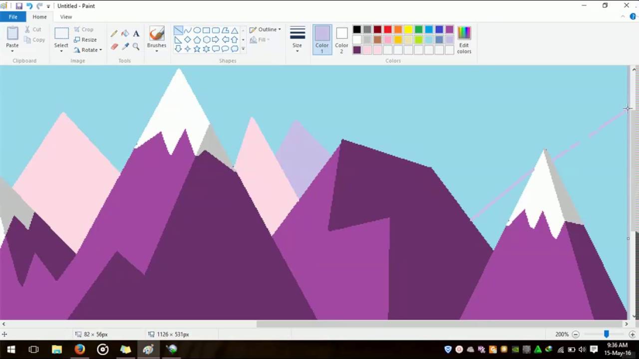 Speed Drawing Mountain Landscape using Ms.Paint