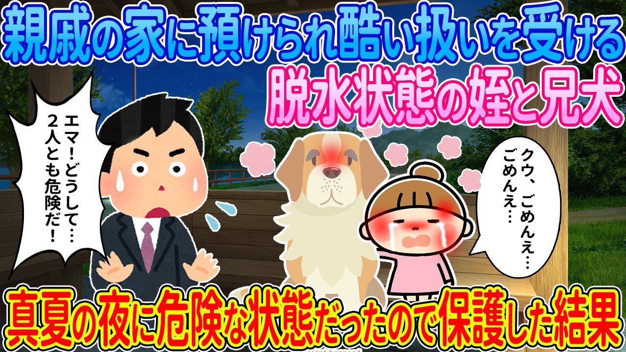 【2ch馴れ初め】親戚の家に預けられ酷い扱いを受ける脱水状態の姪と兄犬→真夏の夜に危険な状態だったので保護した結果…【ゆっくり解説】