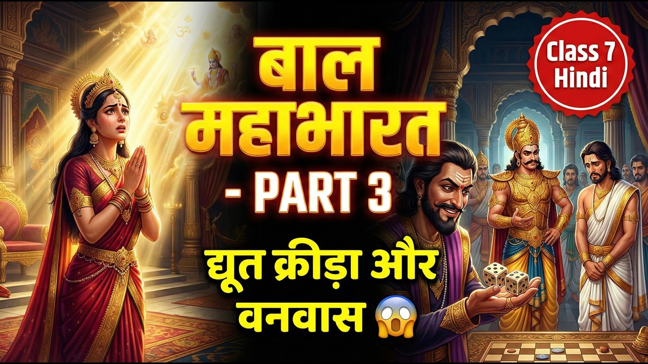 द्रौपदी अपमान की पूरी कहानी | Bal Mahabharat Part 3 | महाभारत | Class 7 Hindi