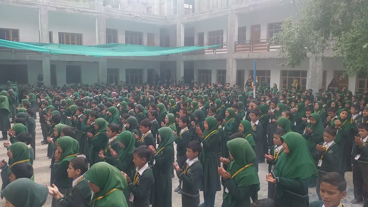 Morning Assembly Mutahhary Public School Bazar Kargil Kashmir 2018