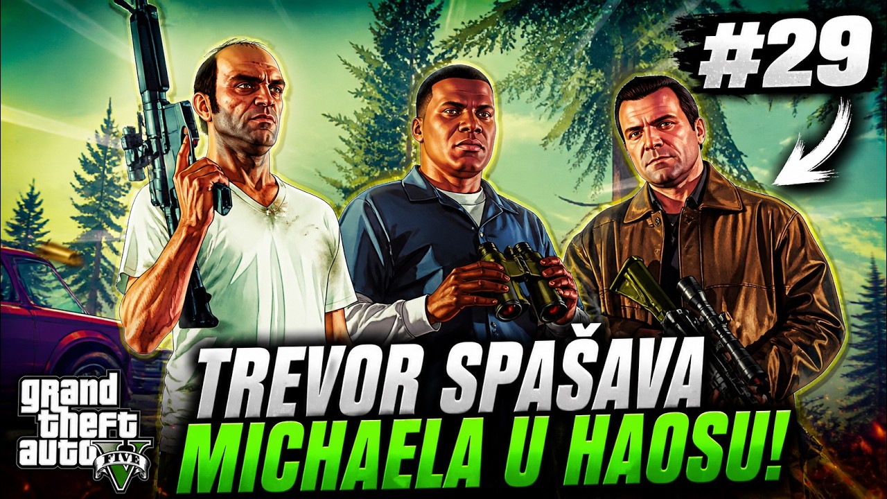 GTA 5 - Тревор спасает Майкла в хаосе 😱 #29