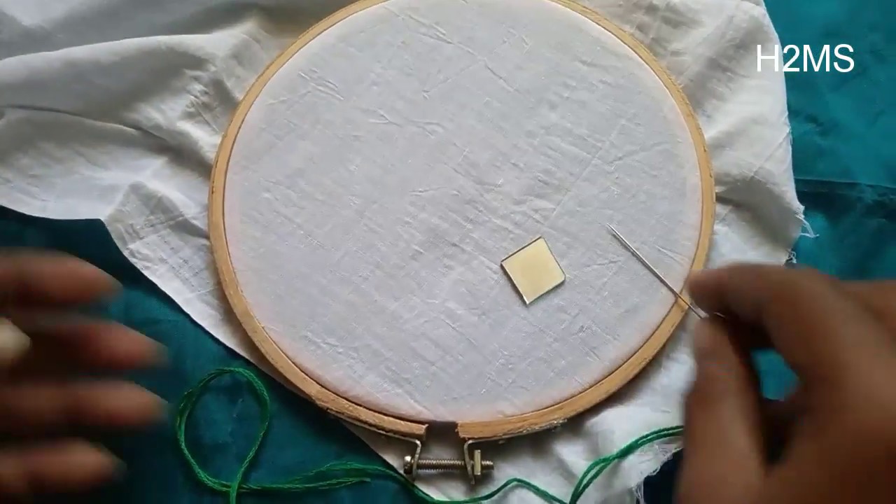how to make simple mirror stitch, very easy DIY, embroidery, needle and thread work, hand embroider