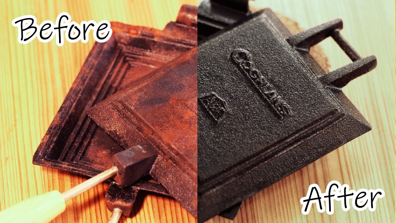 Restoring and Seasoning a Cast Iron Hot Sandwich Cooker / コフランの鋳物ホットサンドメーカーのサビ落としとシーズニング