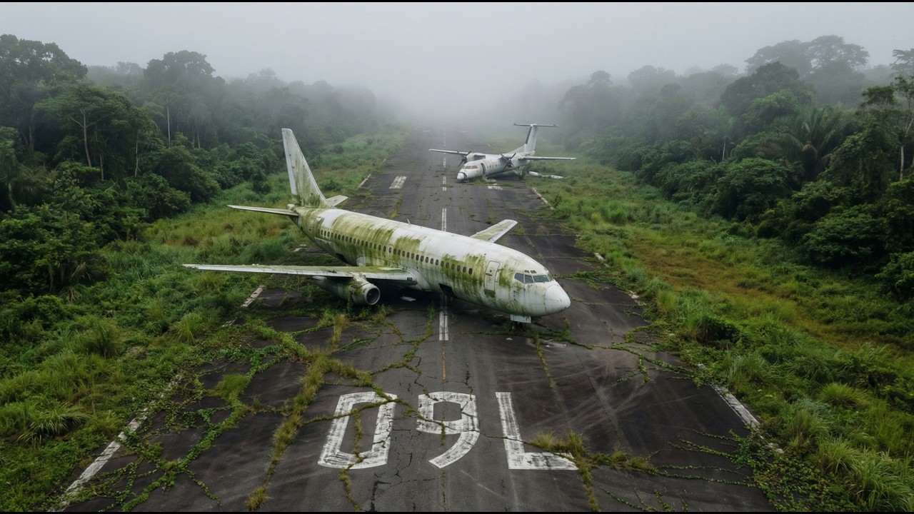 Abandoned Airport ✈️ Dark Post-Apocalyptic Ambient Music & Cinematic Journey | Overgrown Atmosphere