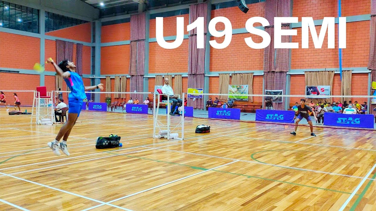 ATHUL JOHN MATHEW V/S BHARATH LATHEESH ALL KERALA JUNIOR BADMINTON RANKING TOURNAMENT SINGLES SEMI