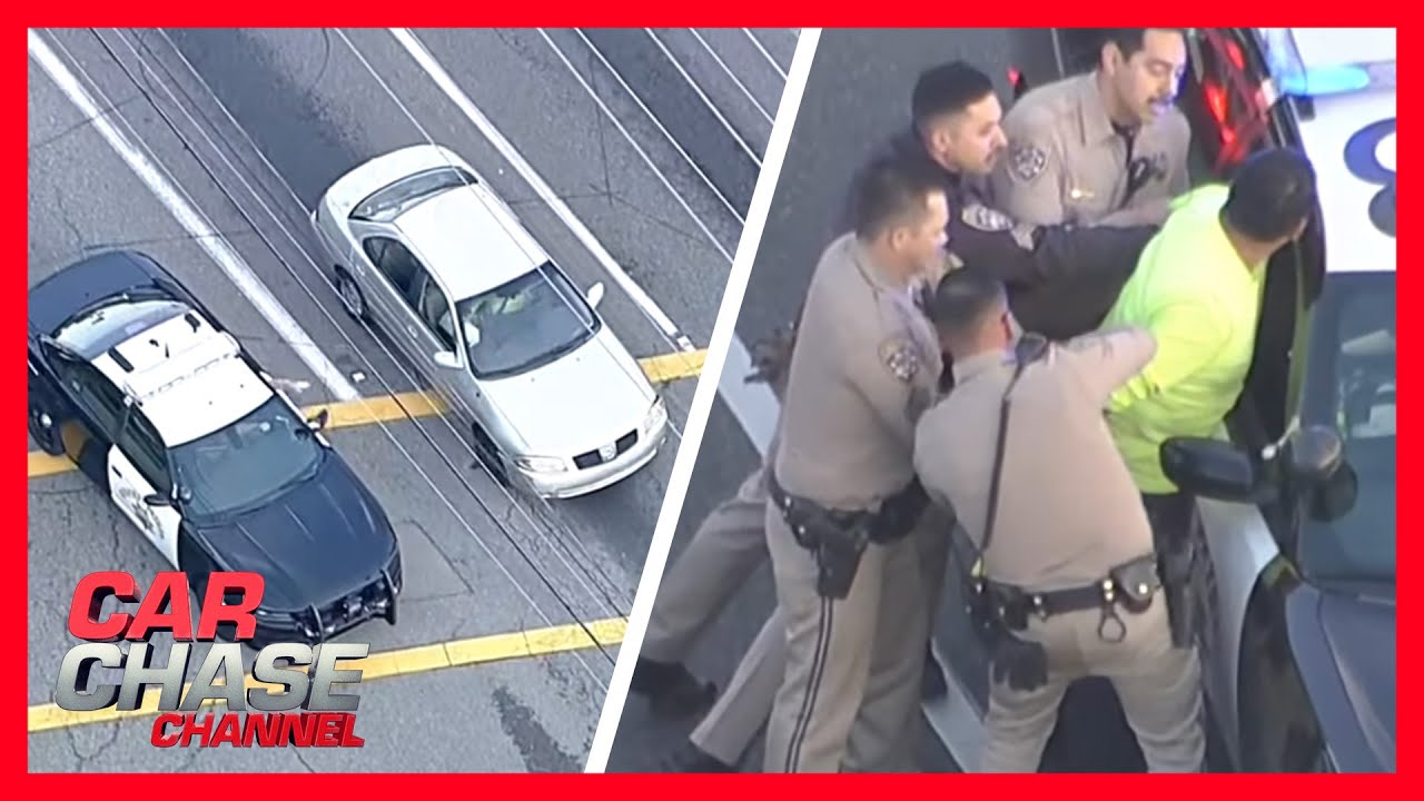 CAR CHASE: Highway patrol boxes in suspect | Car Chase Channel