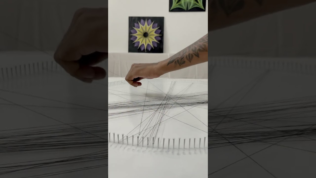Thread art work #threadart #stringart #shorts #diy #art