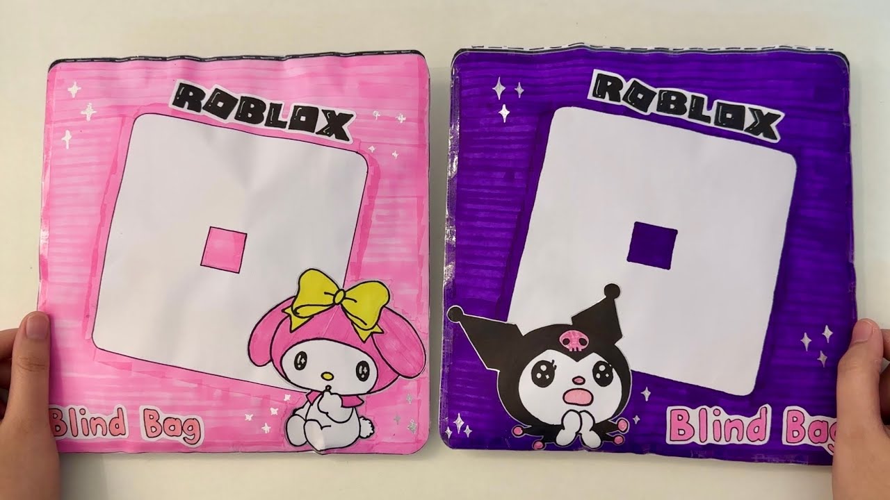 [💜paper diy🩷] ROBLOX x KUROMI and MY MELODY Blind Bag unboxing! | asmr