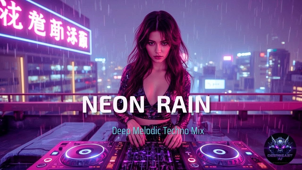 Female DJ Cyberpunk Rain 🌧️ Hypnotic AI Beats for Night Drive, Neon City & Deep Mood