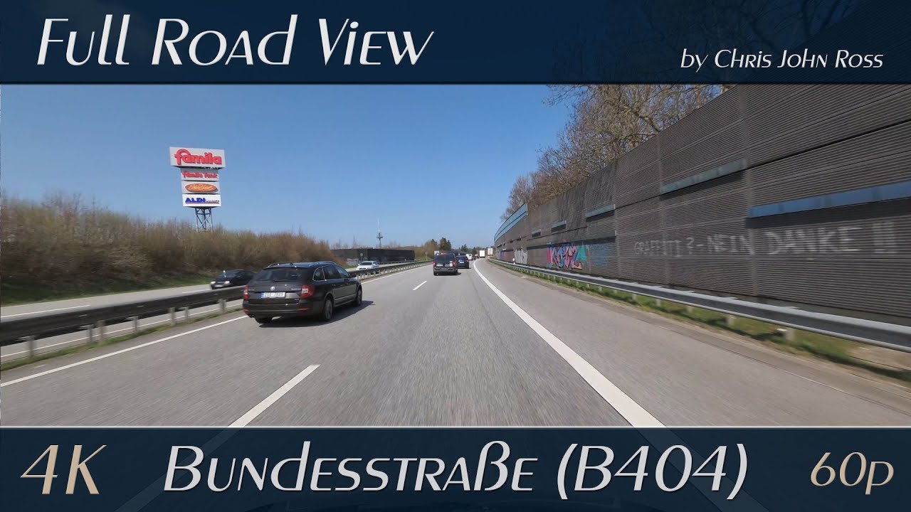 Schleswig-Holstein, Germany: Bundesstraße (B404), Nettelsee - Kiel - 4K (UHD/2160p/60p)