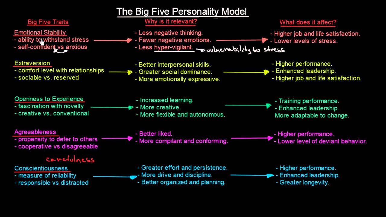 The Big Five Personality Model | Organisational Behavior | MeanThat