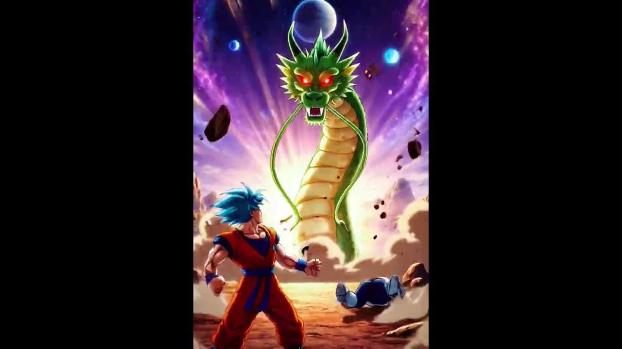 DRAGON BALL Z SUPER SAIYAN BLUE SON GOKU AND VEGETA EPIC BATTLE EPIC FIGHT WITH SHENRON 💥🔥🐉💀#goku#ai