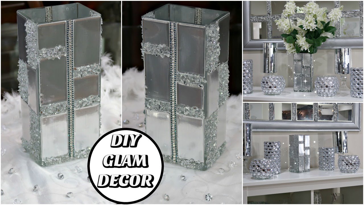 DIY GLAM DECORATIVE VASE HOME ACCENT PIECE | EASY AND INEXPENSIVE | ROOM DECOR IDEAS 2020