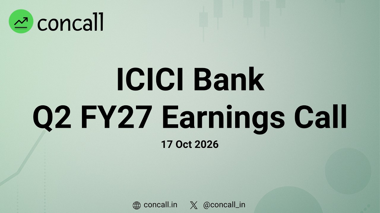 ICICI Bank Q2 FY27 Earnings Conference Call | Concall.in