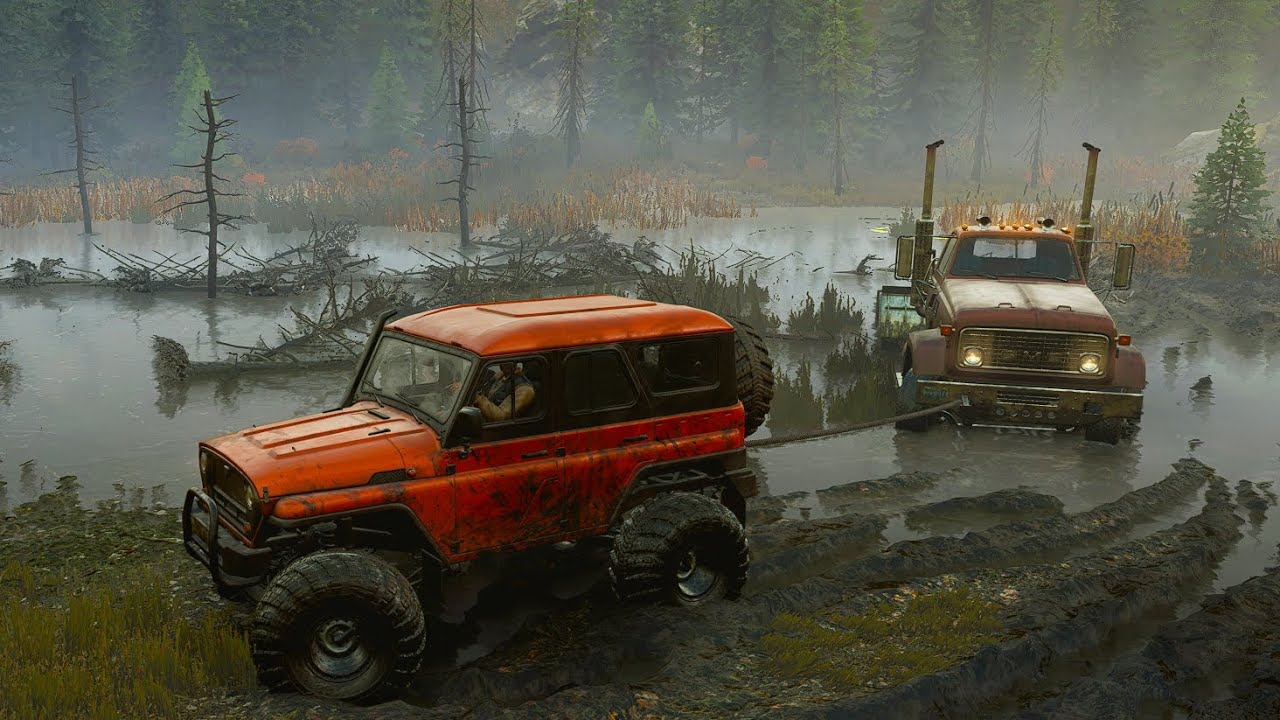 SnowRunner - Deliver Drowned Truck GMC MH9500 ( OFF-ROAD Gameplay )