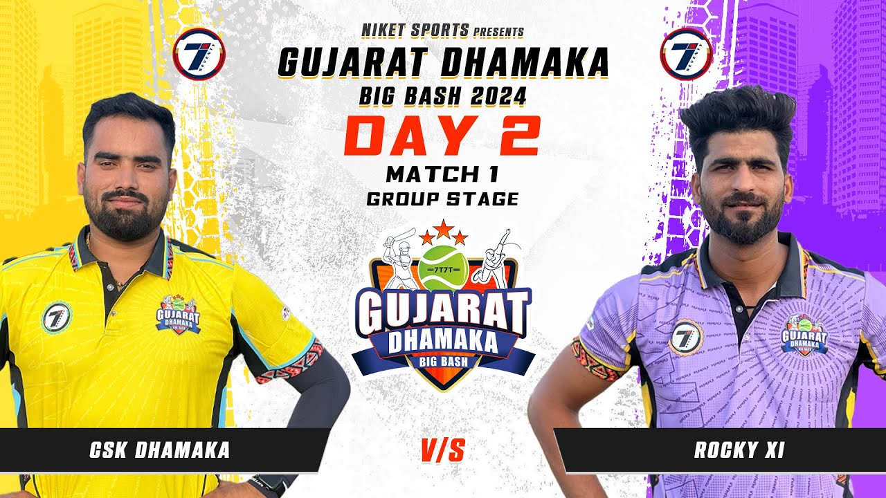 CSK DHAMAKA VS ROCKY XI MATCH AT GUJARAT DHAMAKA BIG BASH 2024