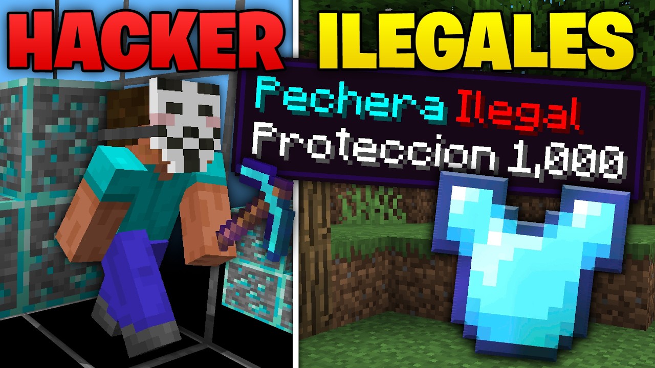 ENCONTRE un JUGADOR con ITEMS ILEGALES en Minecraft