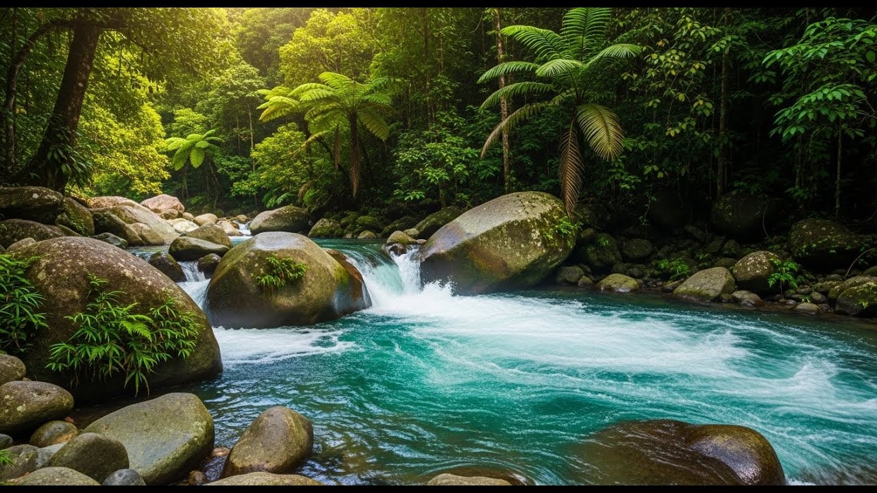 Natural River Flow in the Forest for Fast Sleep and Anxiety Relief